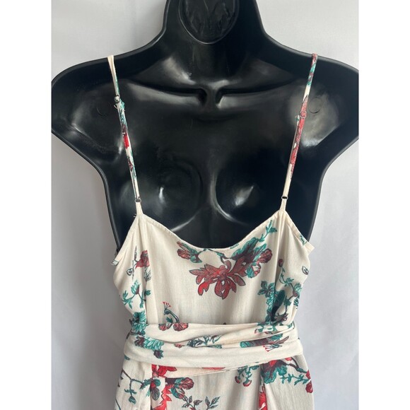 Hinge Floral Maxi Wrap Dress Size M Boho Feminine Romantic Tropical Prairie Cute - Picture 8 of 12